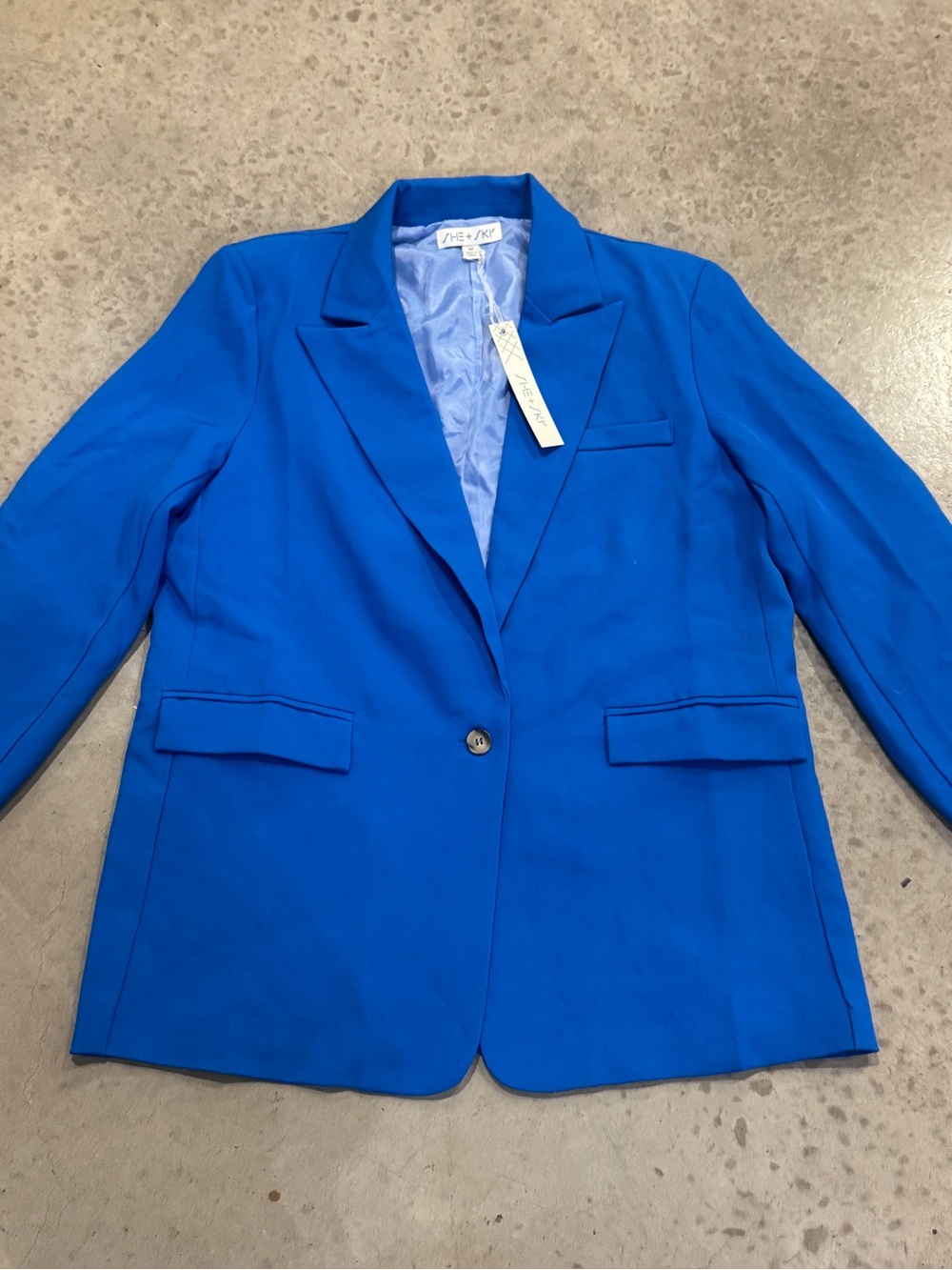 Bright Blue Single-Button Blazer